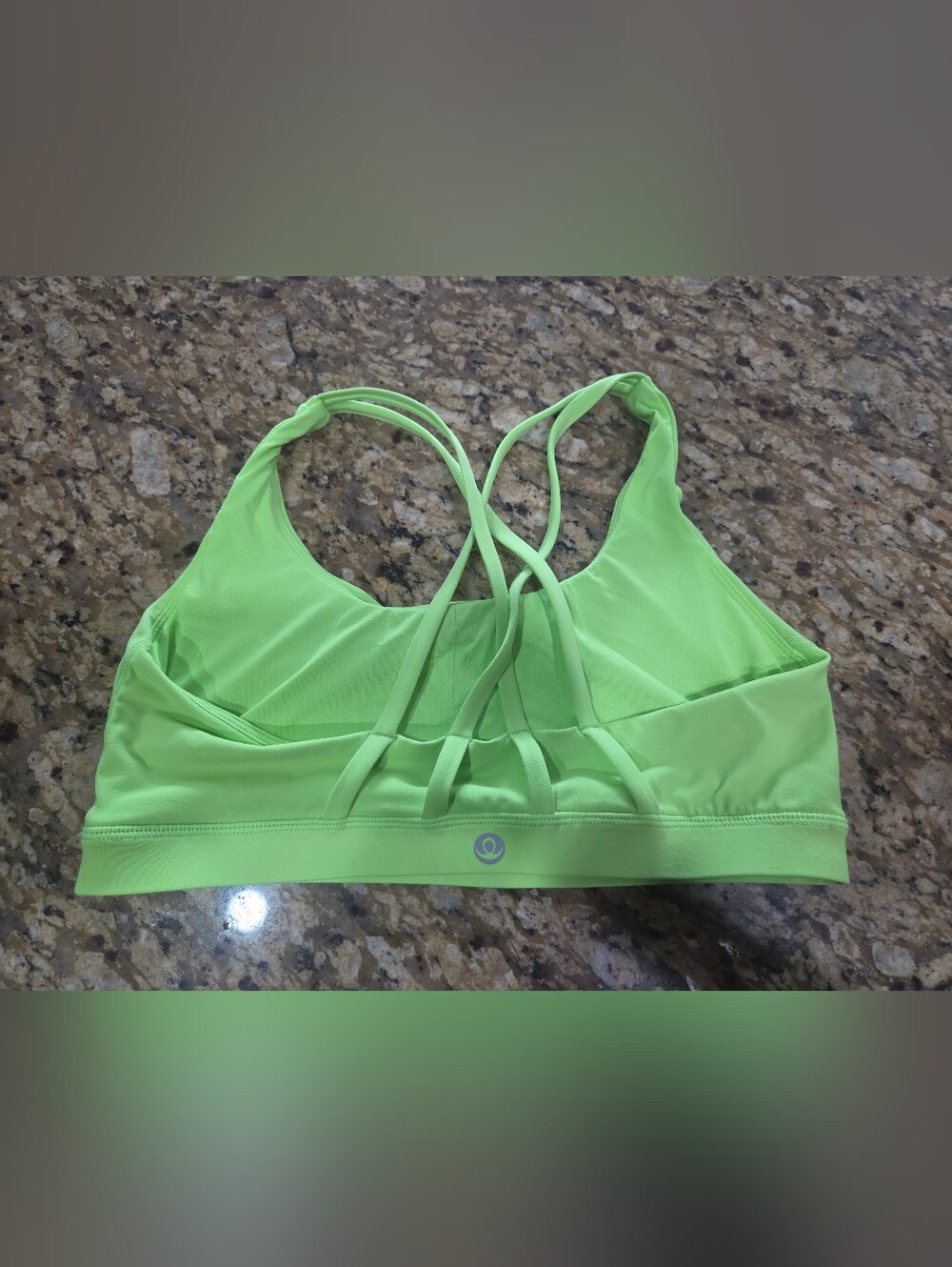 Neon Lime Strappy Sports Bra - Size L